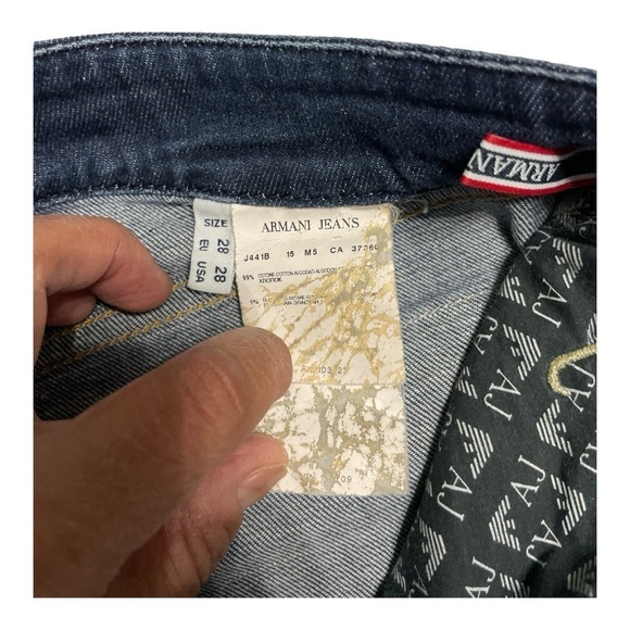 ARMANI Jeans vintage blue denim pants, low waist, regular fit indigo zip up 28 - Picture 5 of 15